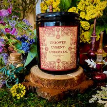 Load image into Gallery viewer, Game of Thrones Martel “Unbowed. Unbent. Unbroken” Customizable 8oz Soy Candle