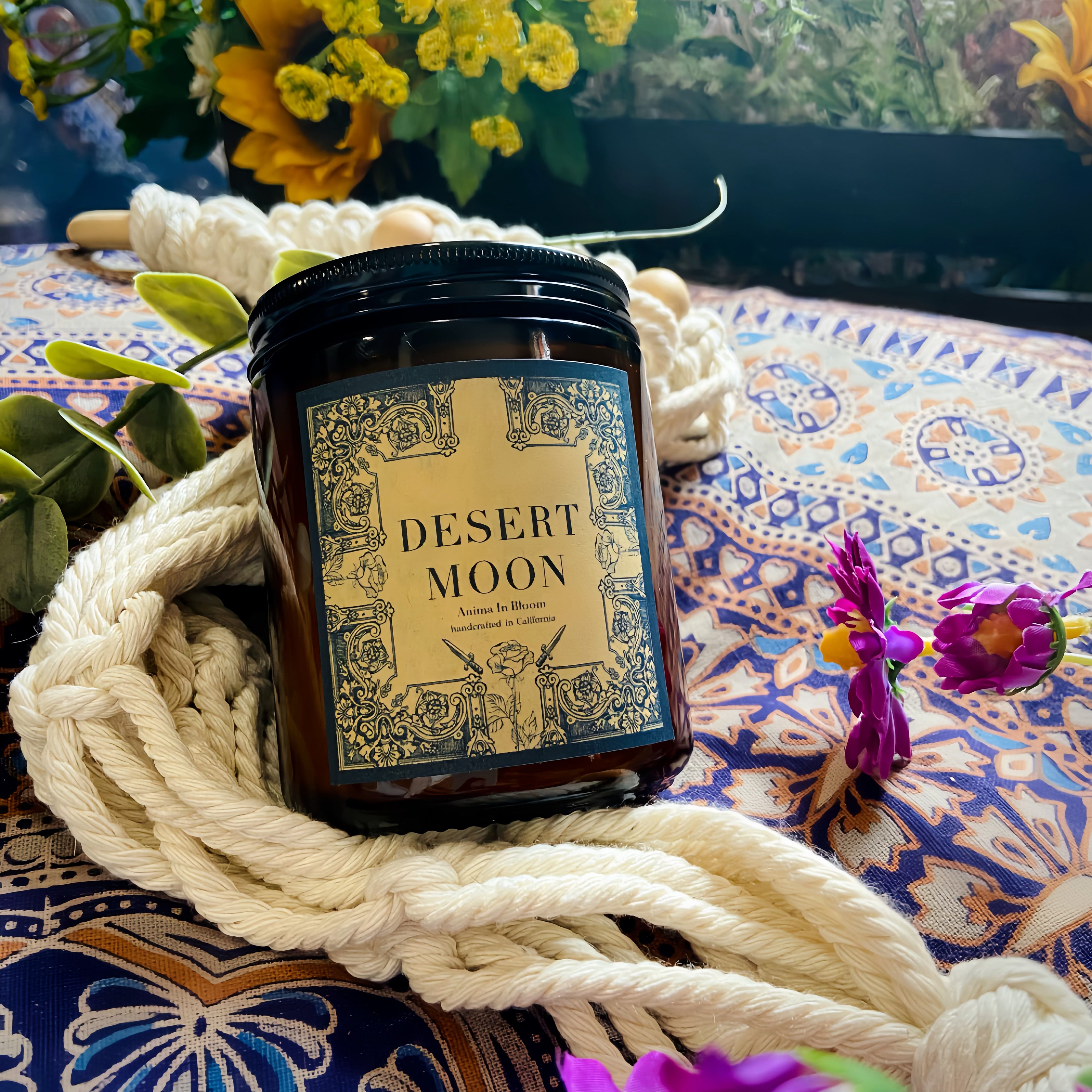 Clove, Campfire, Bergamot, & Mint “Desert Moon” 8oz Soy Candle