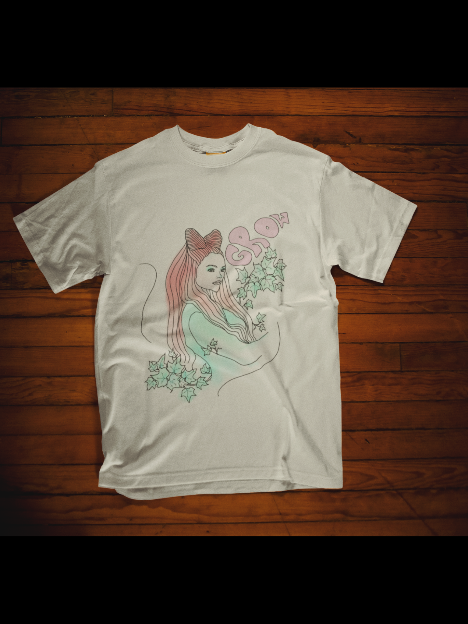 "Grow" Poison Ivy Vintage Style Unisex Tee (Cream)