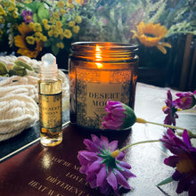 Load image into Gallery viewer, Clove, Campfire, Bergamot, & Mint “Desert Moon” 8oz Soy Candle