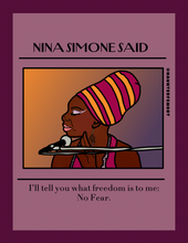 Load image into Gallery viewer, Nina Simone "I'll tell you what freedom is to me: no fear" Postcard