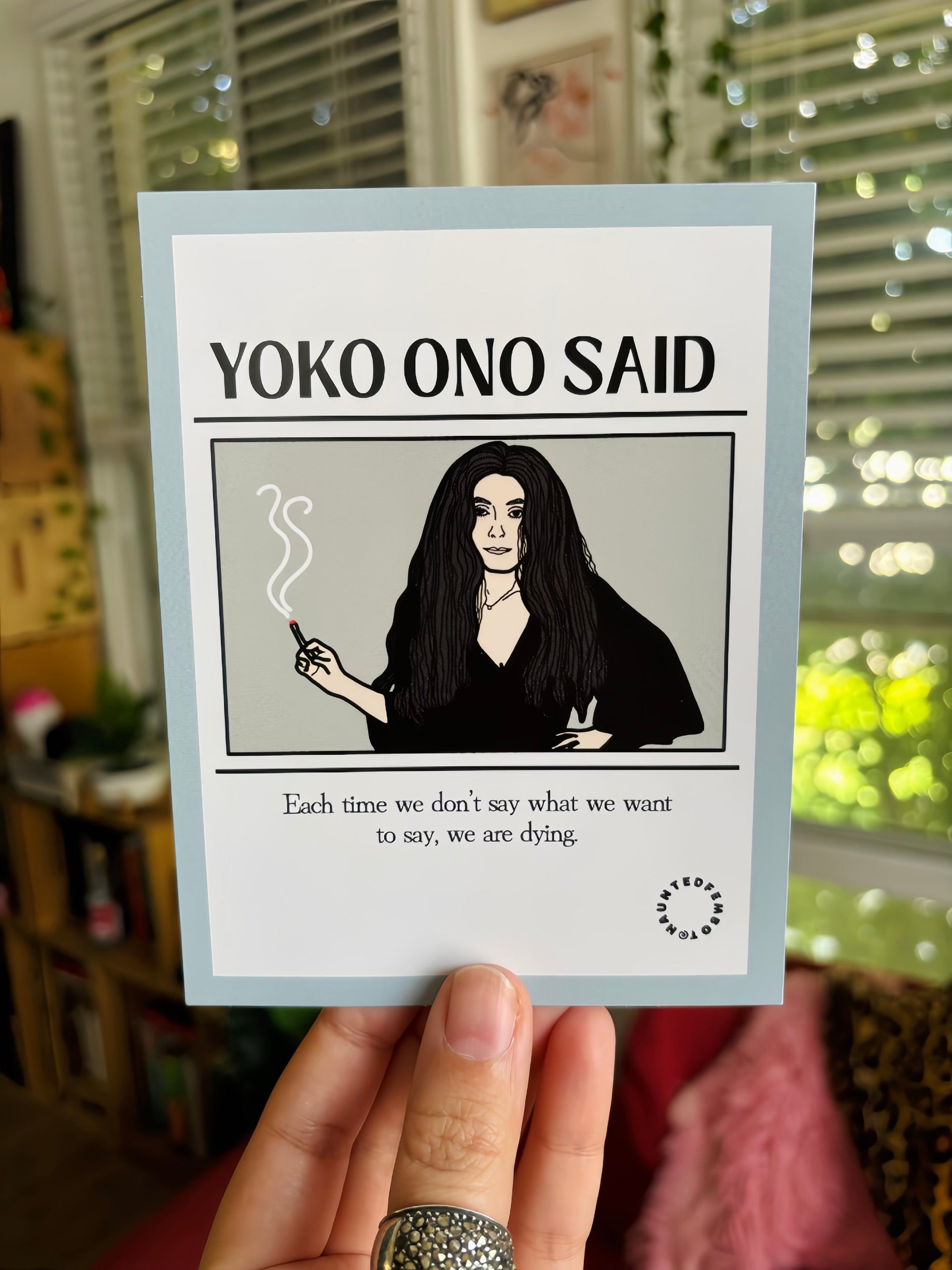 Yoko Ono "Each time we don't say what we want to say.." Postcard (Pre-Sale)