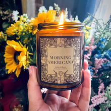 Load image into Gallery viewer, Coffee, Cream, and Cinnamon “Morning Americana” 8 oz Soy Candle