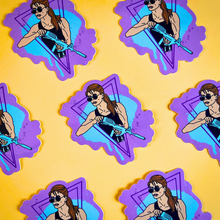 Load image into Gallery viewer, Vaporwave Sarah Connor T2 Water Bottle Sticker
