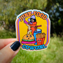 Load image into Gallery viewer, Junk Food Cowgirl Water Bottle Sticker