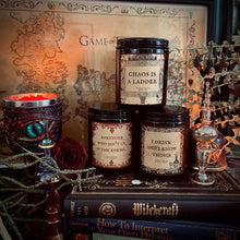 Load image into Gallery viewer, Game of Thrones Martel “Unbowed. Unbent. Unbroken” Customizable 8oz Soy Candle
