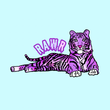 Load image into Gallery viewer, Purple Glitter Tiger Water Bottle Sticker