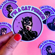 Load image into Gallery viewer, “I’m a Cat Person” Catwoman Water Bottle Sticker