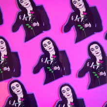 Load image into Gallery viewer, Morticia Loves Roses Water Bottle Sticker
