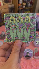Load and play video in Gallery viewer, &quot;Anxiety is a Workout&quot; Glitter Water Bottle Sticker
