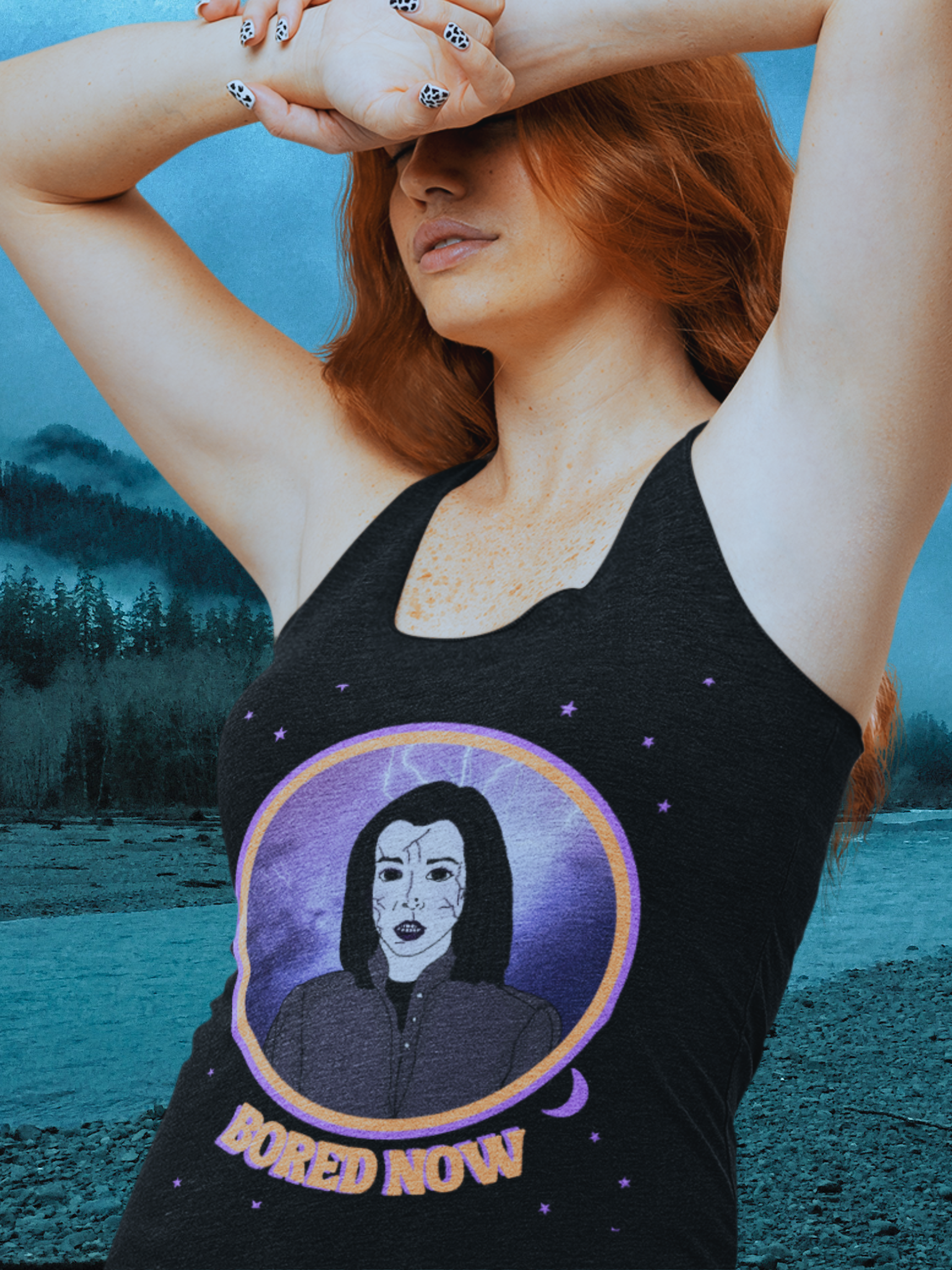 "Bored Now" Racerback Tank