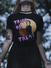 Load image into Gallery viewer, "Trick or Treat" Wednesday Addams Vintage Style Unisex Tee