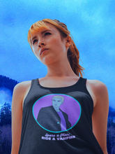 Load image into Gallery viewer, Spike &quot;Spare a Man; Ride a Vampire&quot; Racerback Tank

