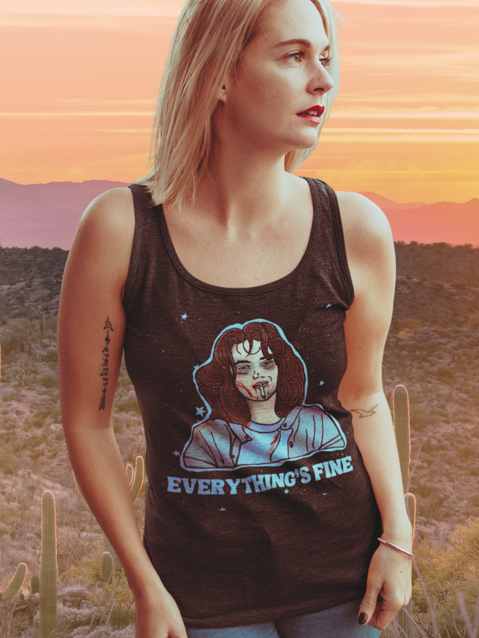 Veronica/ Heathers "Everything's Fine" Racerback Tank