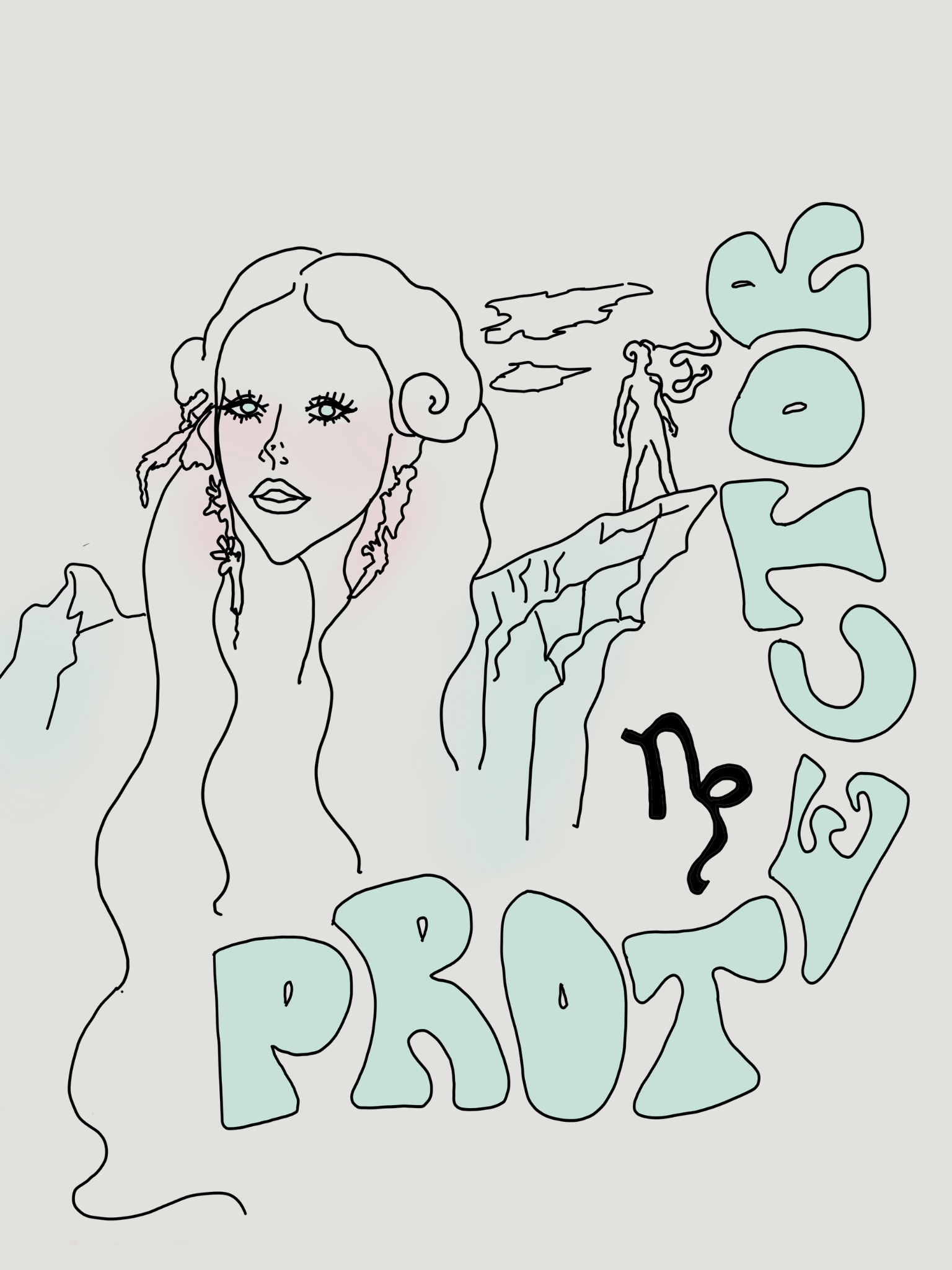 Capricorn  "Protector" Vintage Style Unisex Tee (cream)