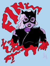 Load image into Gallery viewer, Death of and Icon Catwoman Vintage Style Unisex Tee (Light Blue)