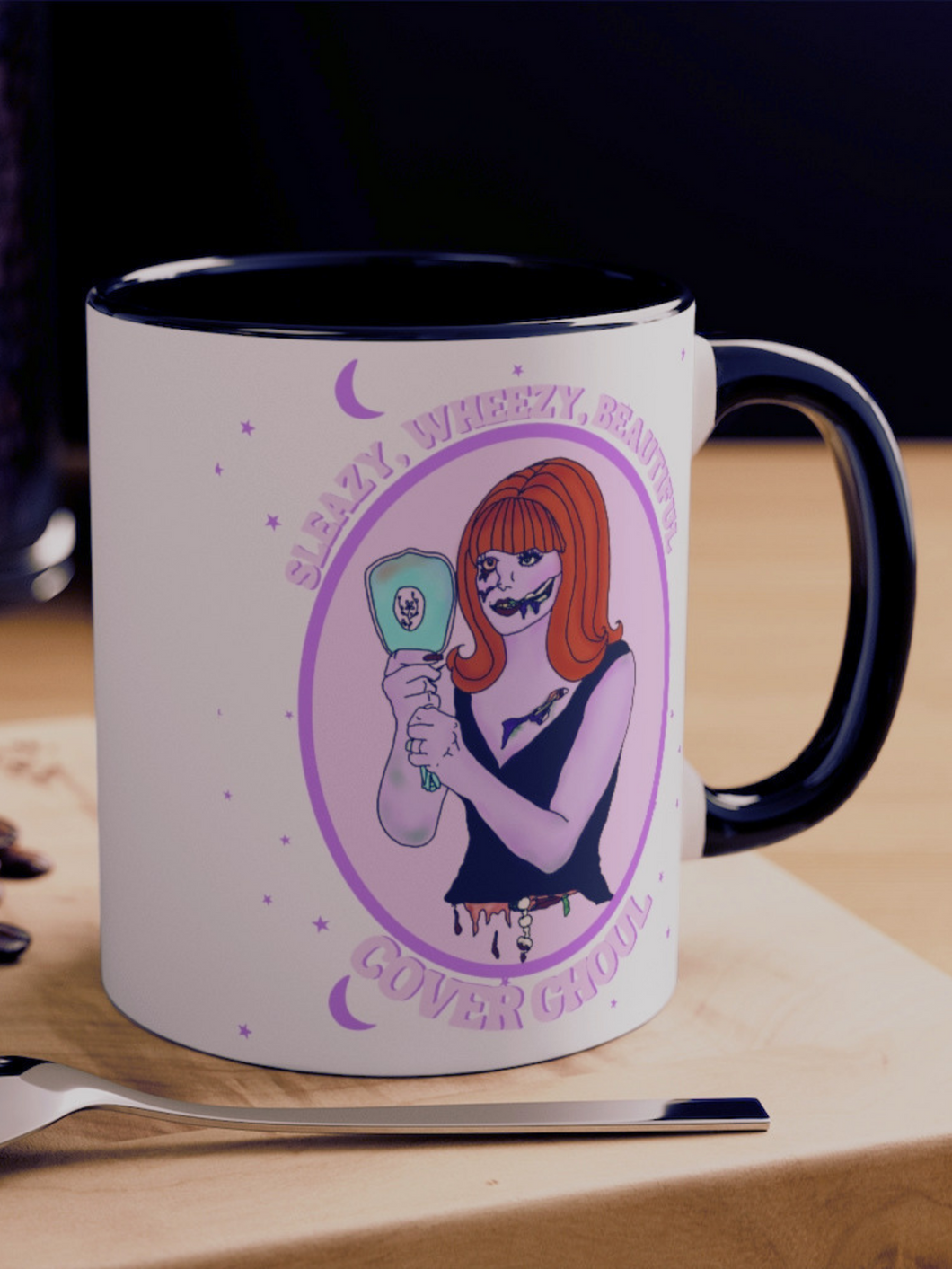 Sleazy, Wheezy, Beautiful Cover Ghoul Coffee Mug
