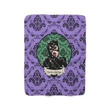 Load image into Gallery viewer, Time for a Cat Nap. Cat Woman Sherpa Fleece Blanket
