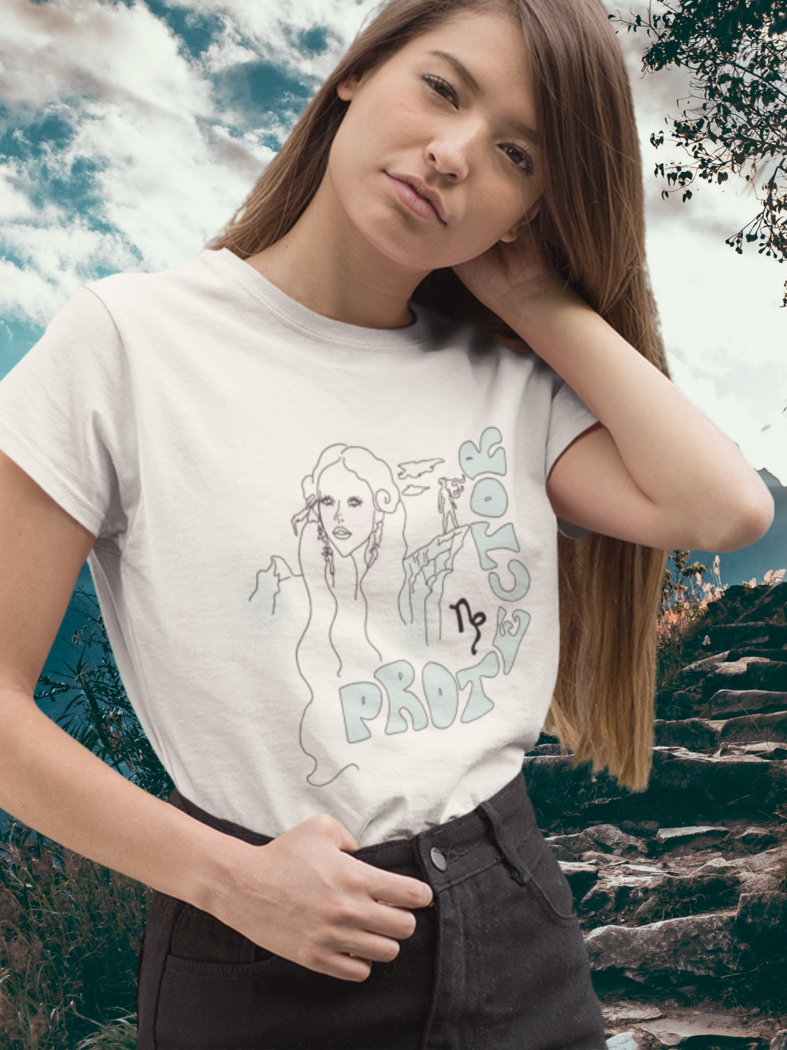 Capricorn  "Protector" Vintage Style Unisex Tee (cream)