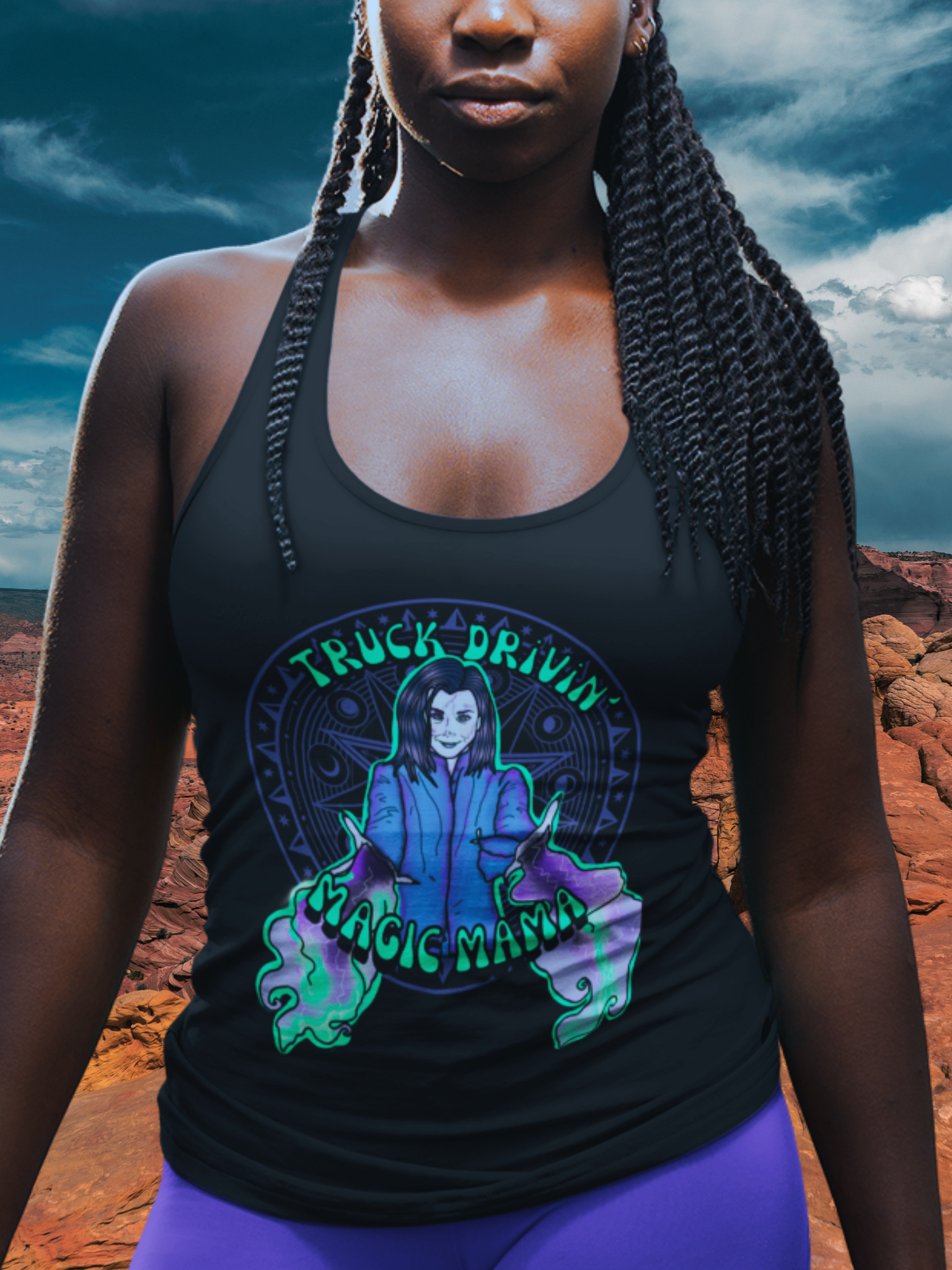 "Truck Drivin' Magic Mama" Racerback Tank