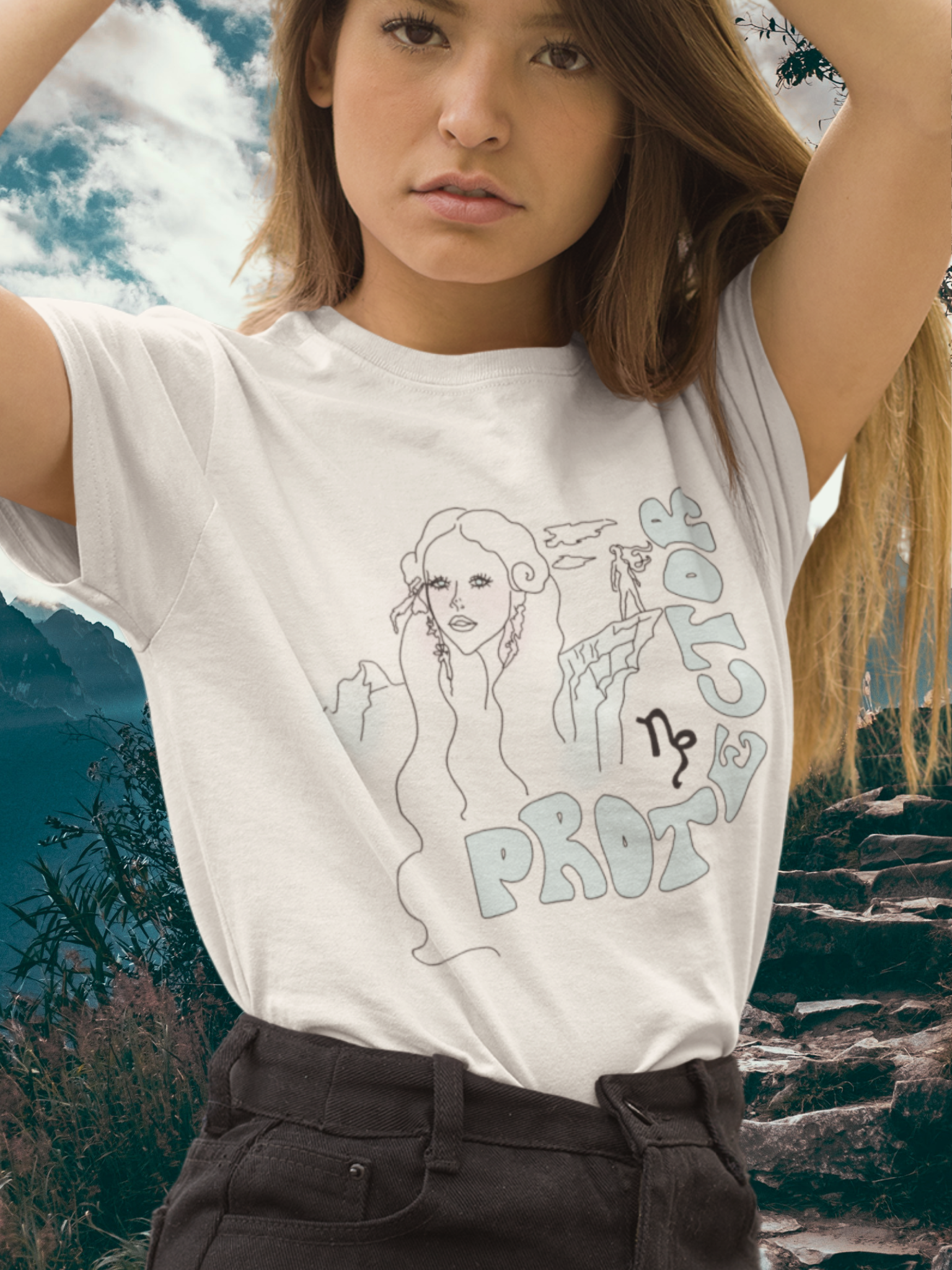 Capricorn  "Protector" Vintage Style Unisex Tee (cream)