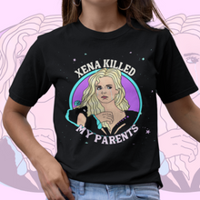 Load image into Gallery viewer, Callisto "Xena Killed My Parents" Super Soft Unisex Tshirt