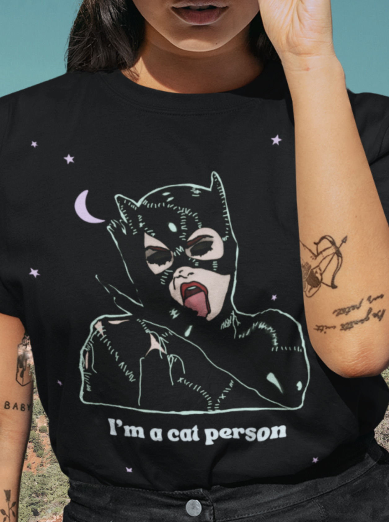I'm a Cat Person Cat Woman T-shirt  Tim Burton Cat Woman Goth Girl Tee –  HauntedFembot