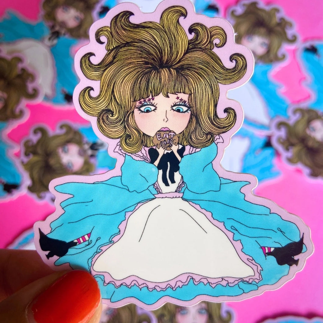 Alice in Wonderland Eat Me Waterproof Sticker