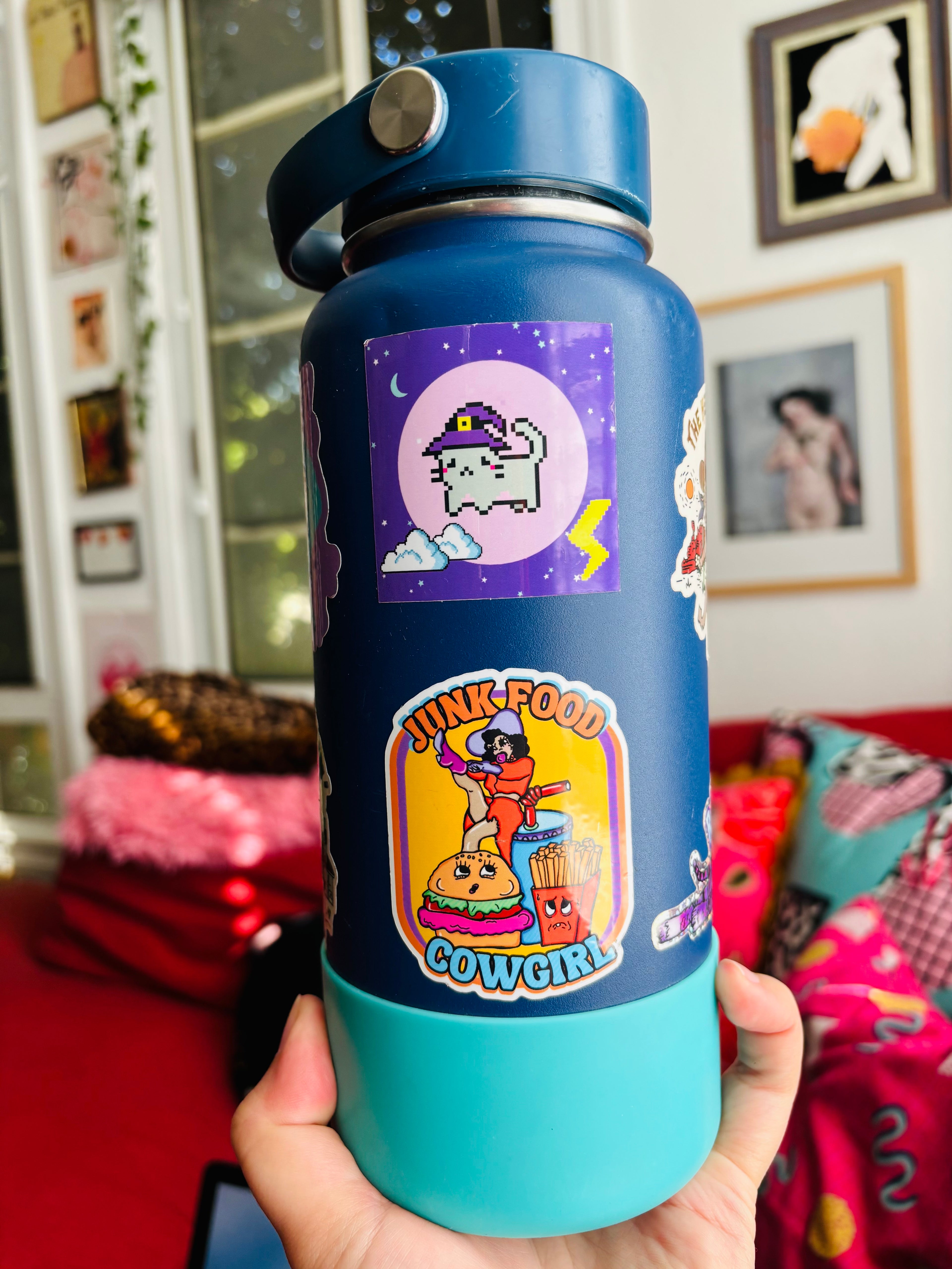 Junk Food Cowgirl Water Bottle Sticker