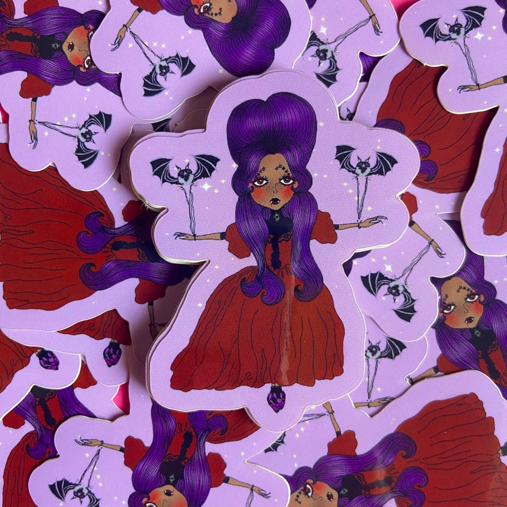 Cute Big Eyed Vampire Girl Waterproof Sticker