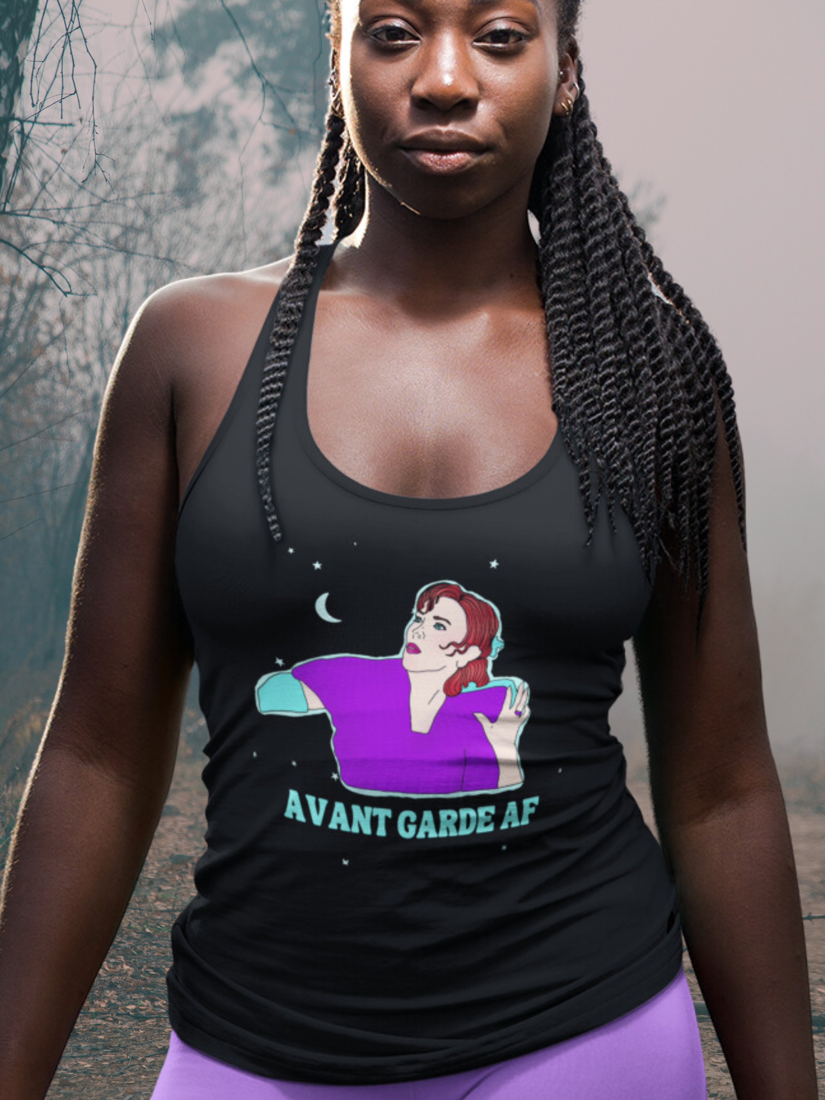 "Avant Garde AF" Delia Deetz Racerback Tank