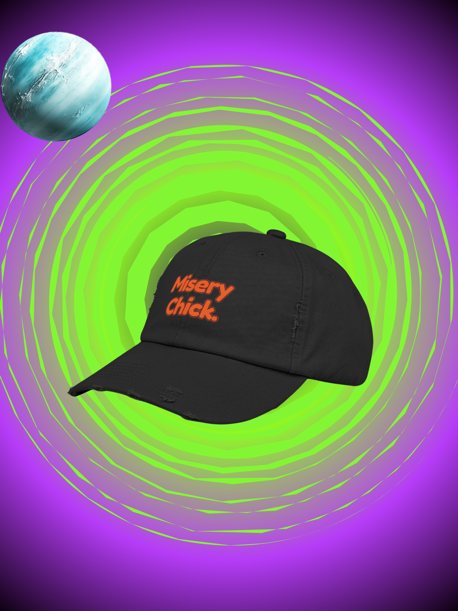 Misery Chick Distressed Dad Hat