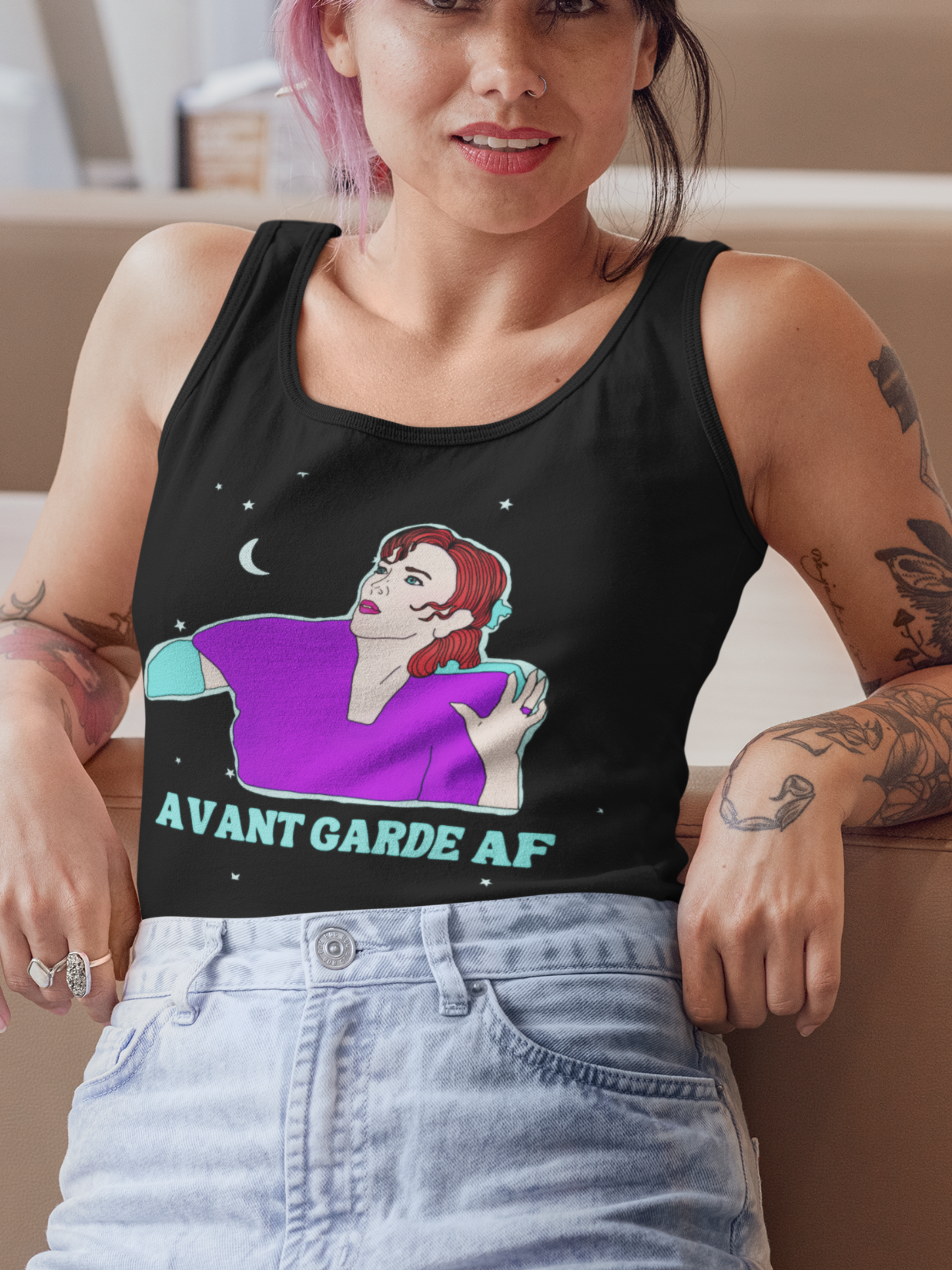 "Avant Garde AF" Delia Deetz Racerback Tank