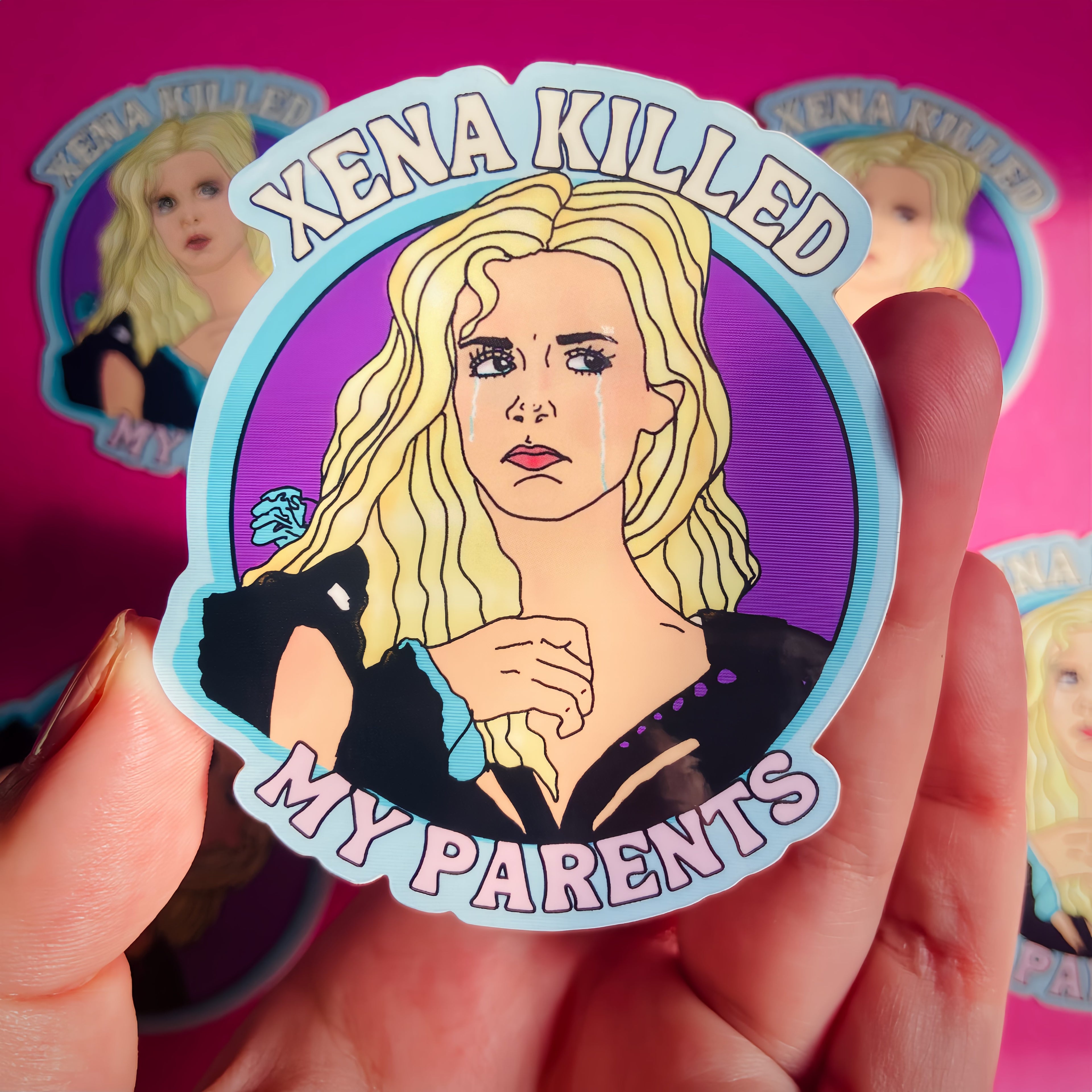 Callisto “Xena Killed My Parents” Water Bottle Sticker