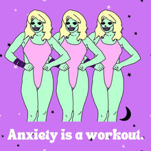 Load image into Gallery viewer, "Anxiety is a Workout" Glitter Water Bottle Sticker
