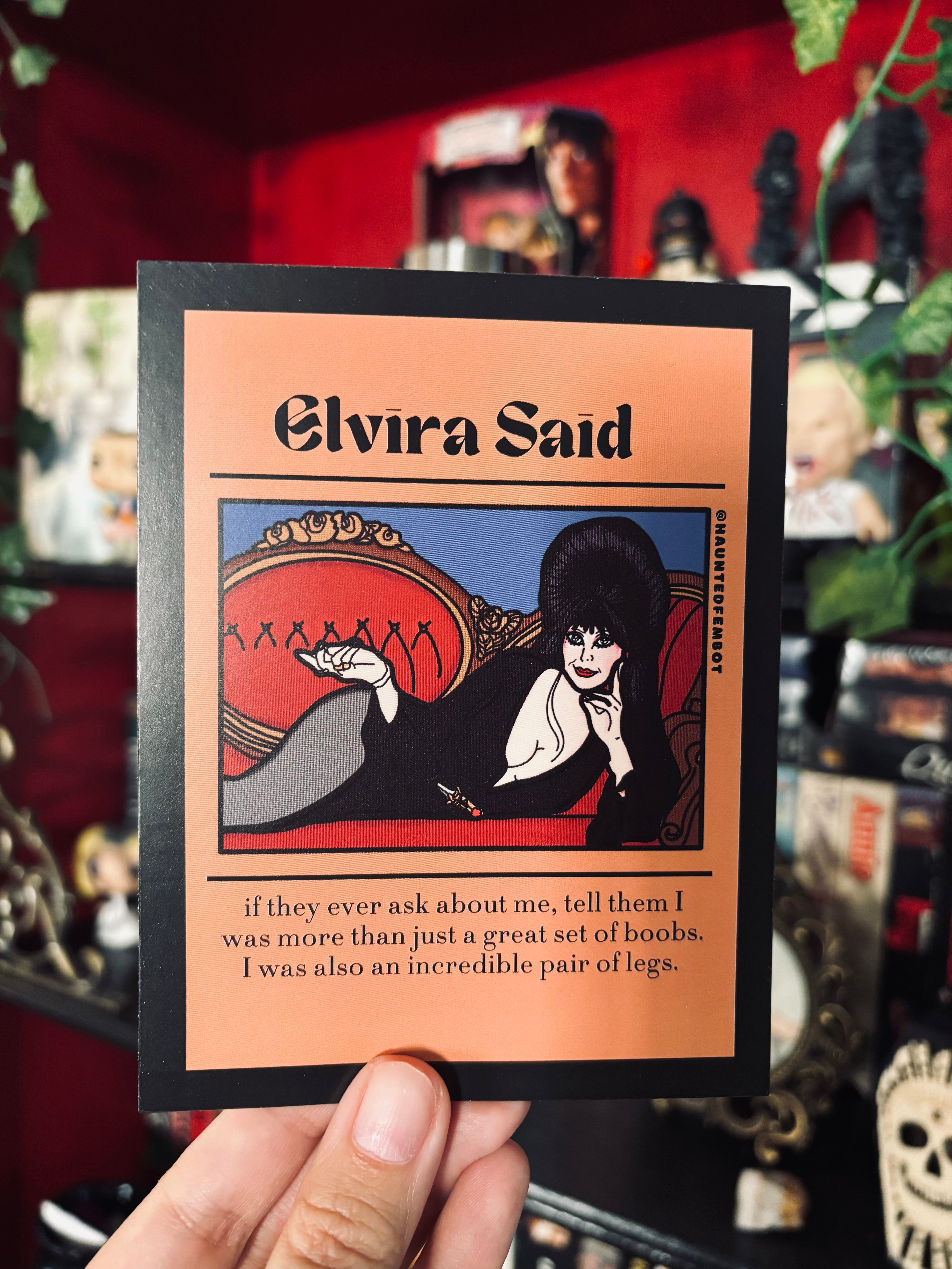 Elvira "..I was also an incredible pair of legs." Postcard