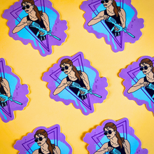 Load image into Gallery viewer, Vaporwave Sarah Connor T2 Water Bottle Sticker
