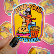 Load image into Gallery viewer, Junk Food Cowgirl Water Bottle Sticker
