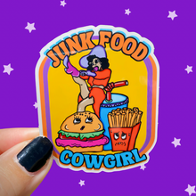 Load image into Gallery viewer, Junk Food Cowgirl Water Bottle Sticker
