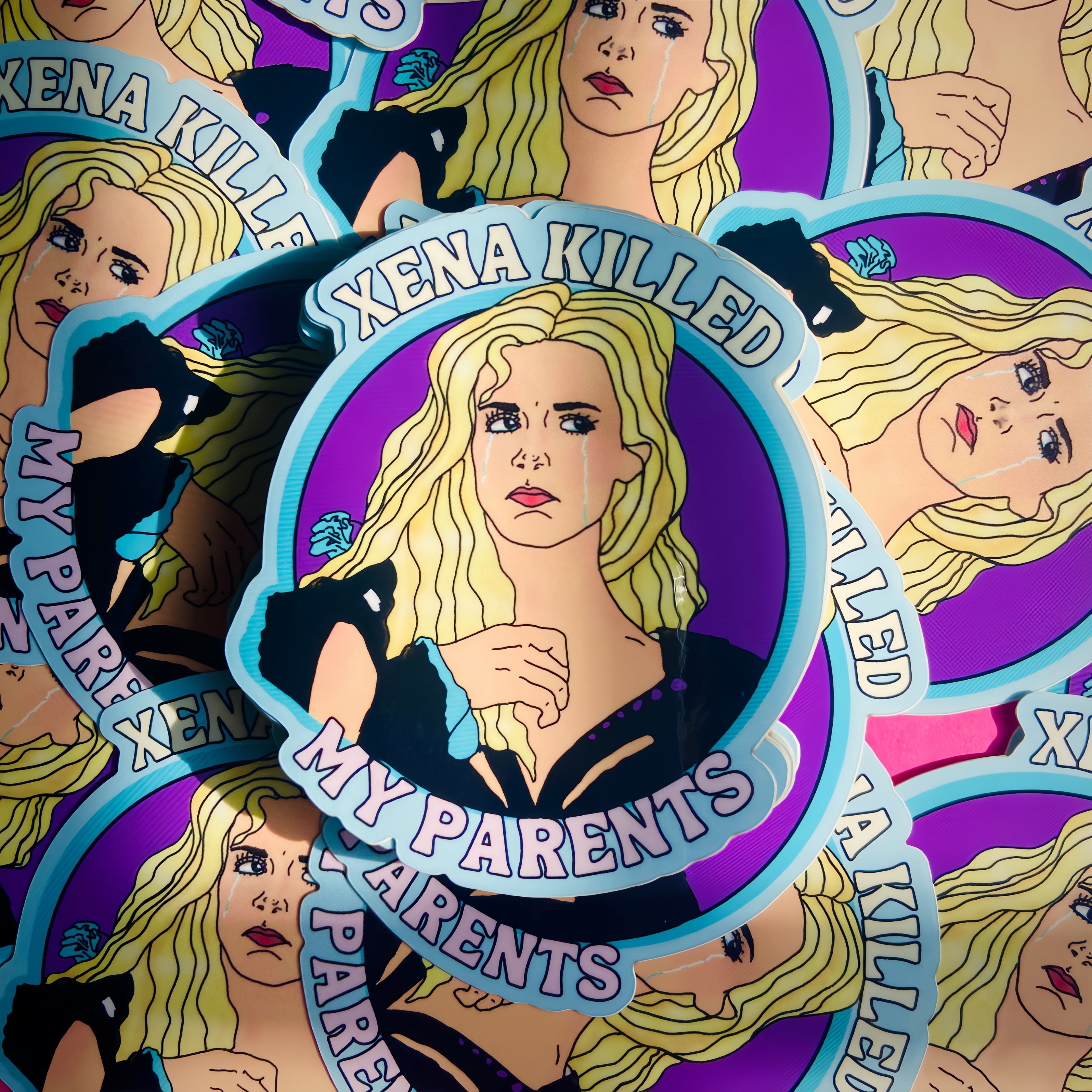 Callisto “Xena Killed My Parents” Water Bottle Sticker