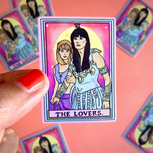 Load image into Gallery viewer, Xena and Gabrielle &quot;The Lovers&quot; Water Bottle Sticker
