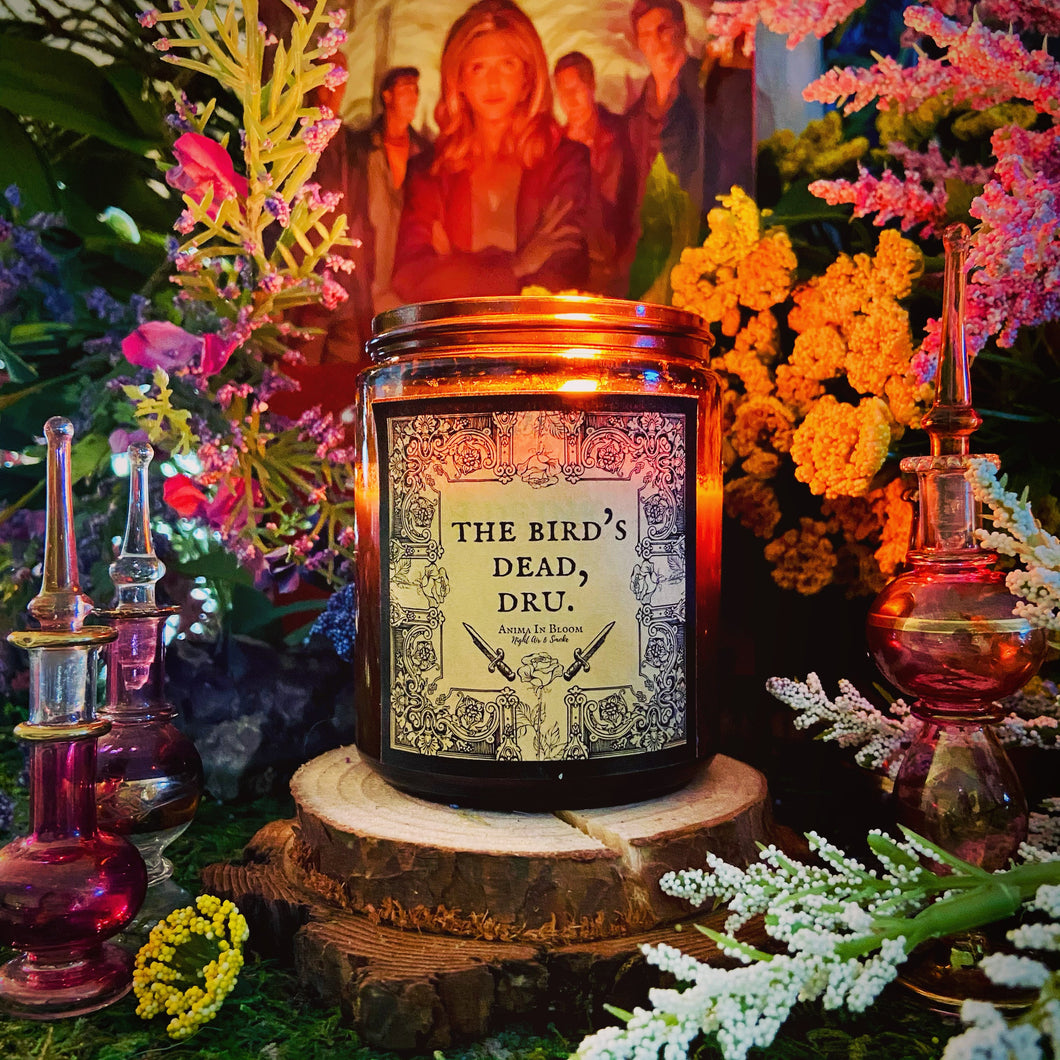 “The Bird’s Dead Dru” Buffy The Vampire Slayer Customizable 8oz Soy Candle