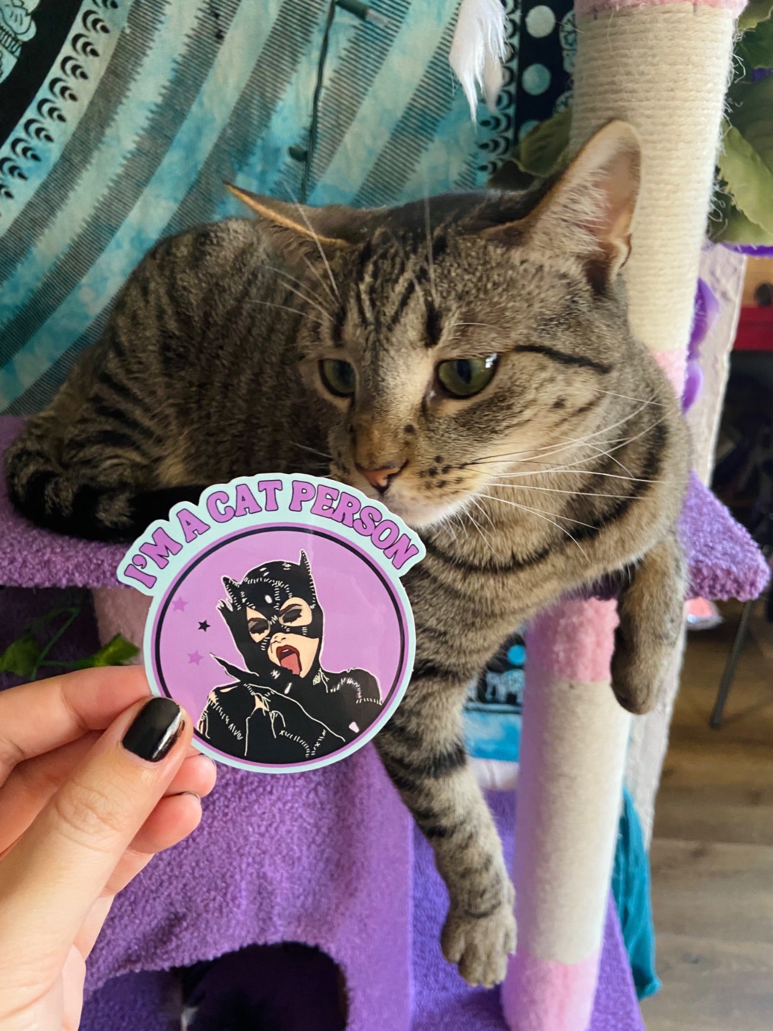 “I’m a Cat Person” Catwoman Water Bottle Sticker