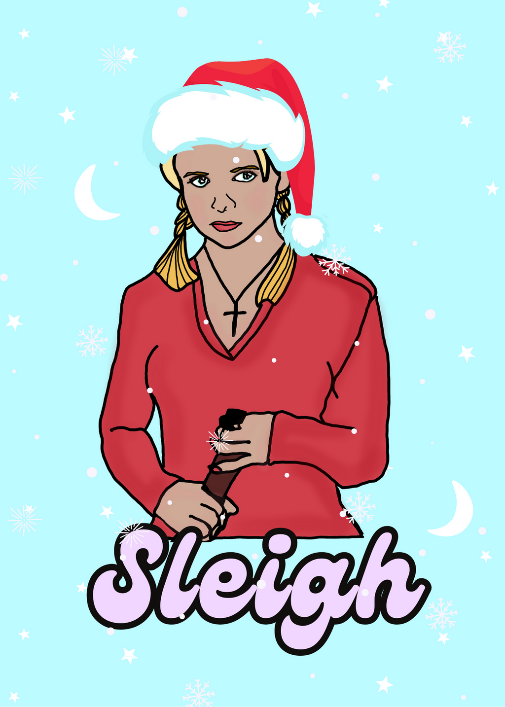 Buffy “Sleigh” Christmas Card Set (pack of 5)