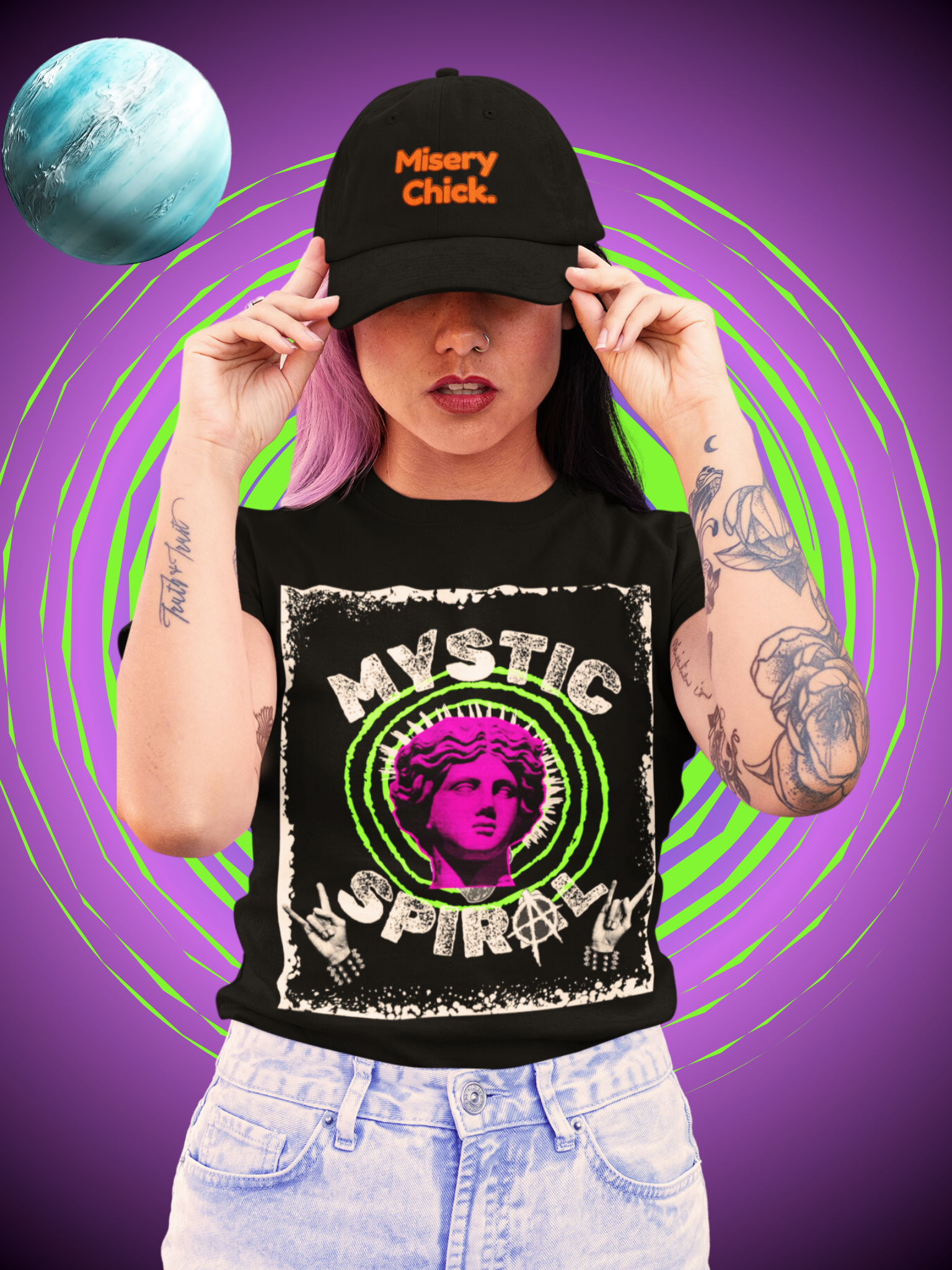 Misery Chick Distressed Dad Hat
