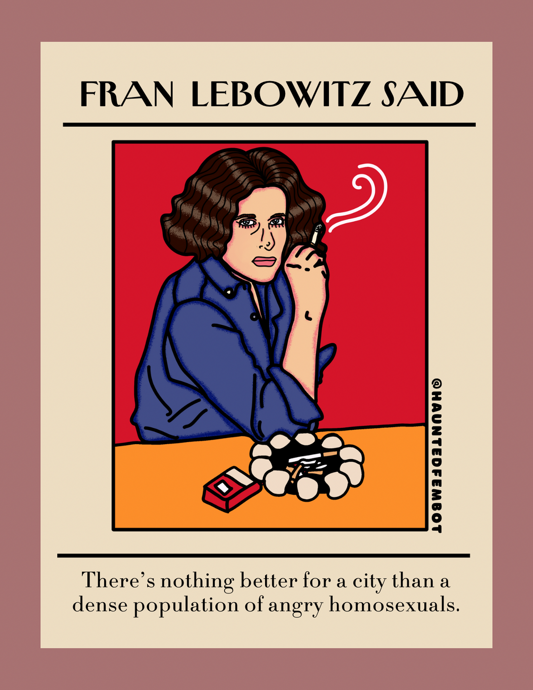 Fran Lebowitz Postcard (Pre-Sale)