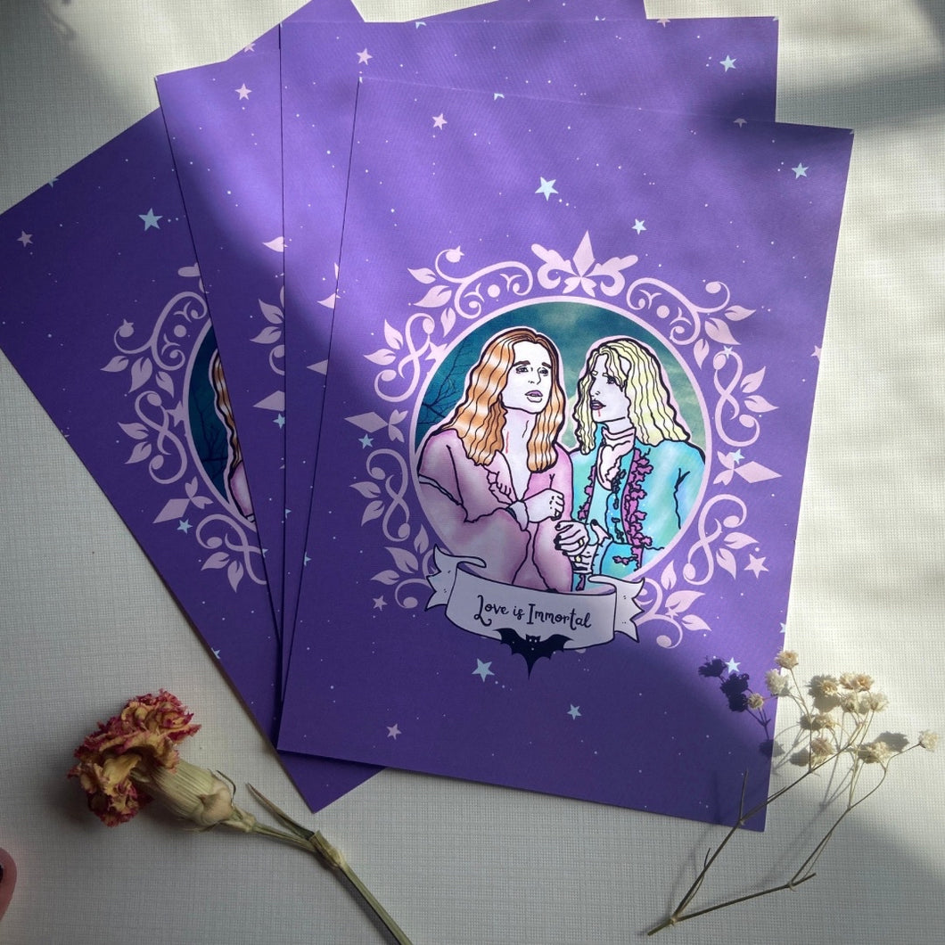 Louis & Lestat “Love is Immortal” Blank Greeting Card Set (4 Pack)