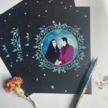 Load image into Gallery viewer, Gomez &amp; Morticia Halloween Blank Wedding/ Anniversary Card Set (4 Pack) or Single Card

