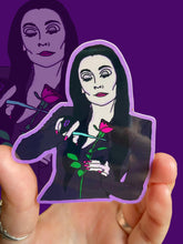 Load image into Gallery viewer, Morticia Loves Roses Water Bottle Sticker

