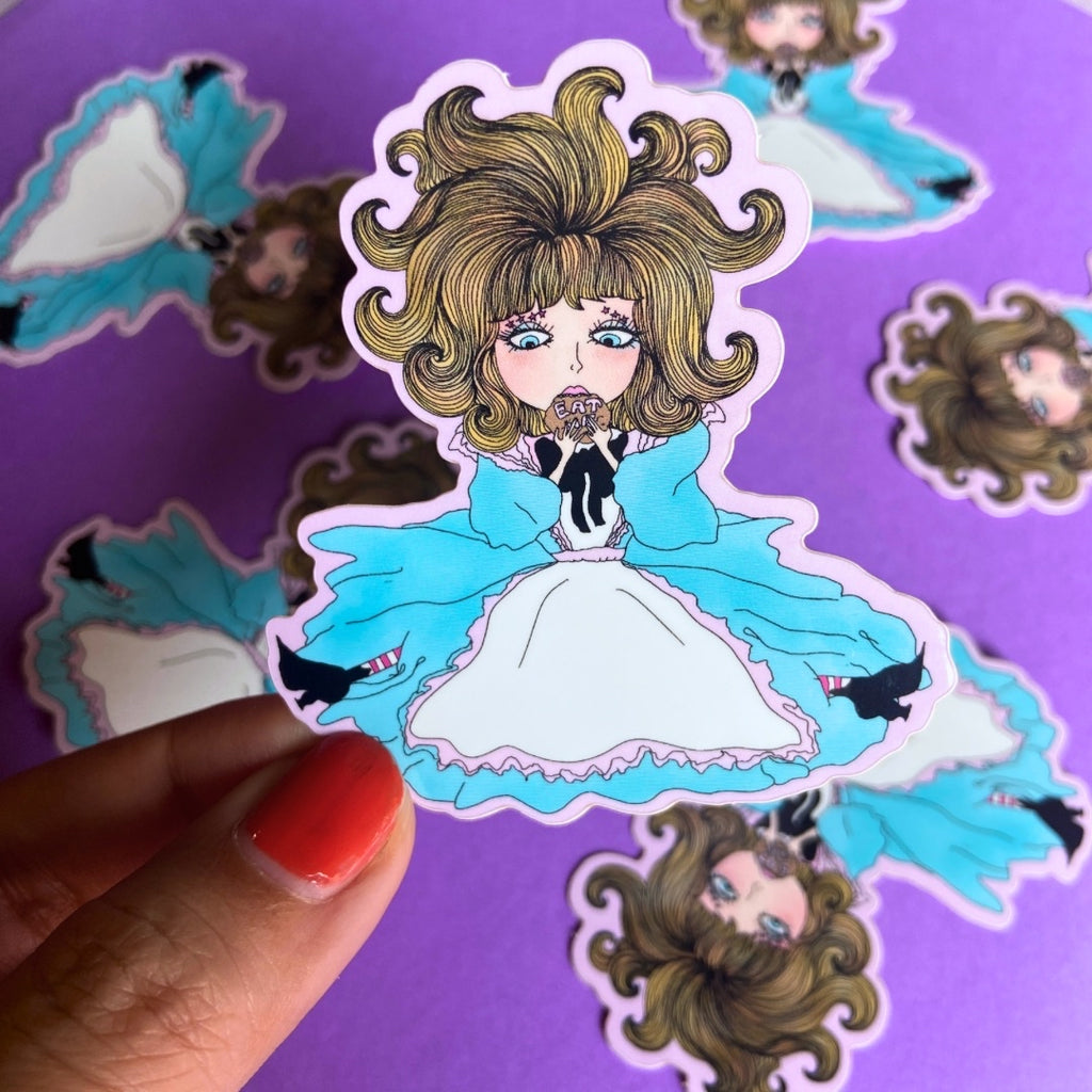 Alice in Wonderland Eat Me Waterproof Sticker